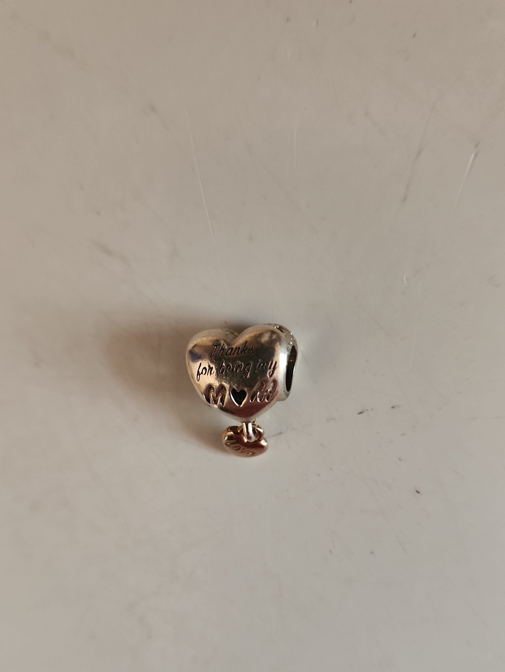 Pandora Heart Dangle Charm - 'Thanks for Being My Mom'